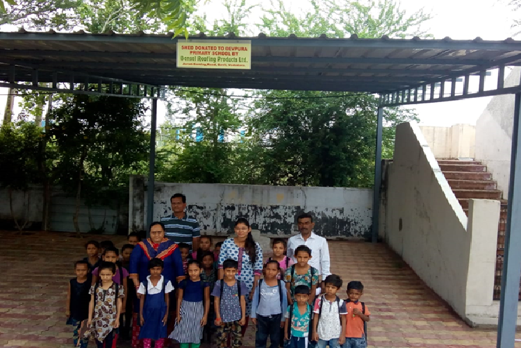 Shed donation at Devpura Prathmik School, Devpura, Savli