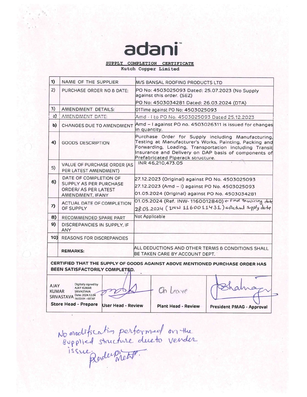 Credentials - Bansal Roofing